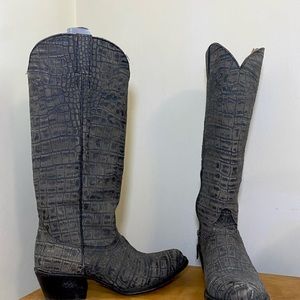 What The Croc | Sz 10 | Black, Tall Cowgirl Boots | Miss Macie Bean Cowboy